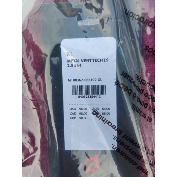 Lululemon Metal Vent Tech Long Sleeve Unisex Red* XL T-shirt - Read Description - Picture 10 of 16